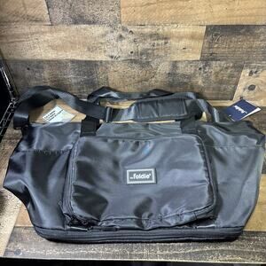 NWT The Foldie Travel Bag The Original Expandable Foldable Tote Black